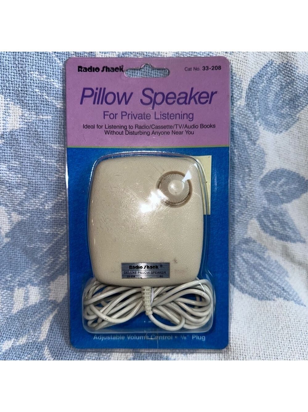 NOS Rare Vintage Radio Shack Private Listening Deluxe Pillow Speaker #33-208